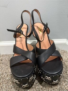 Gucci Black Studded Platform Sandals